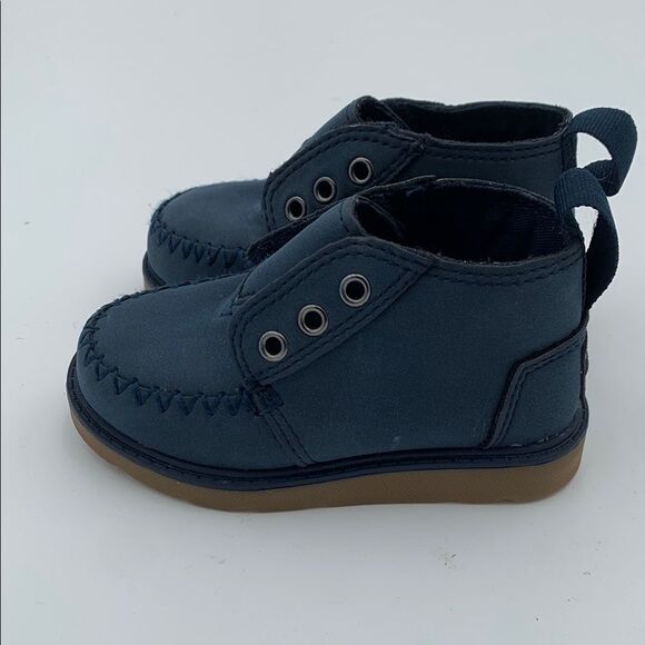 Toms Blue Moccasins with Suede Texture chukka boots size 6 toddler nwot - Picture 6 of 10